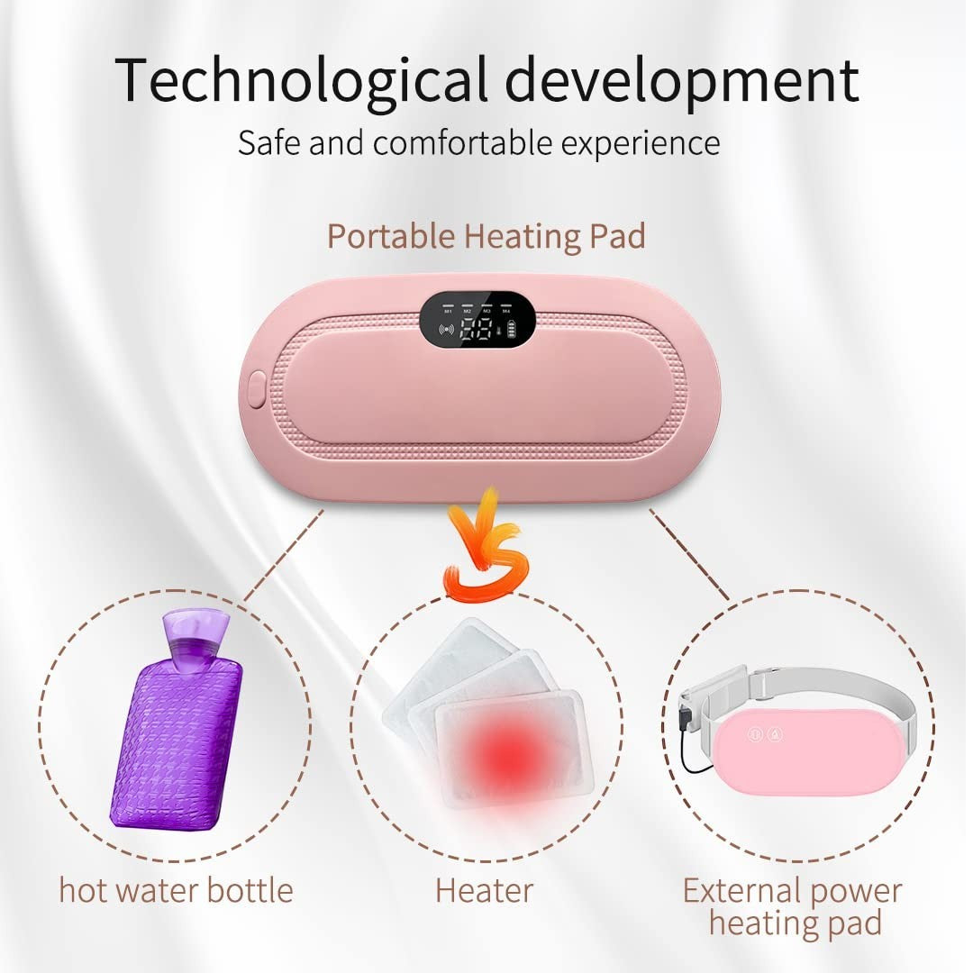 Avnees cordless heating pad belt with massage and adjustable strap