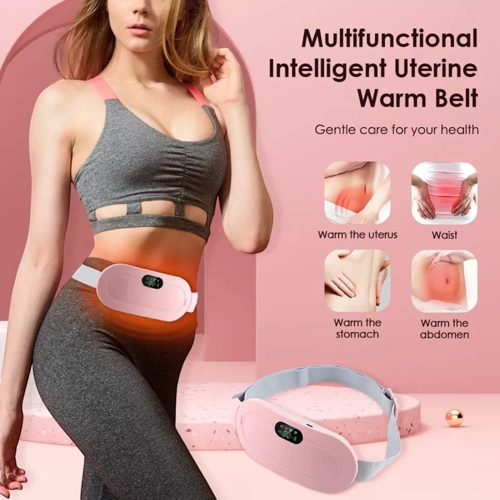 woman using Avnees heating belt for menstrual pain relief